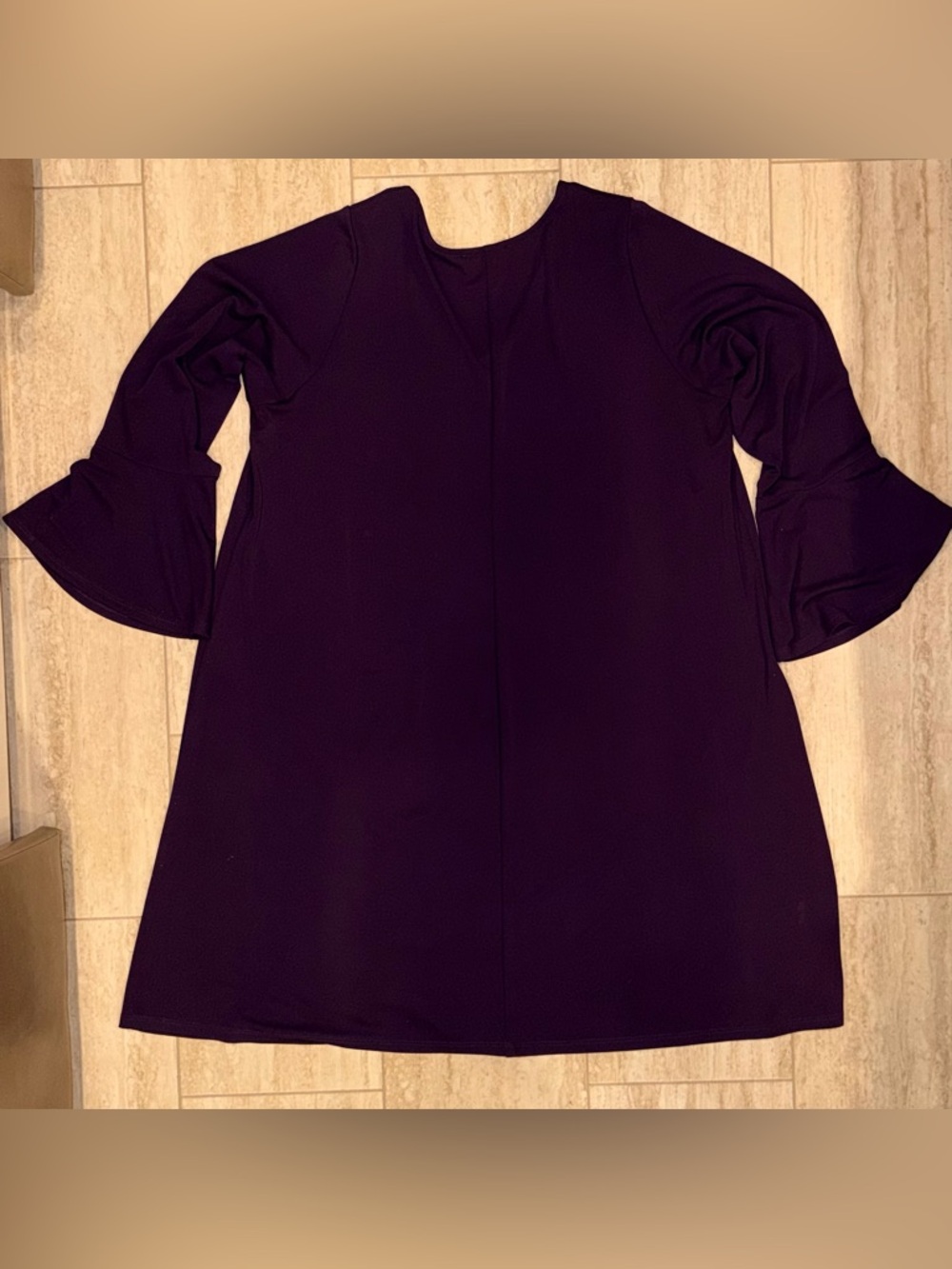 Karen Kane Bell Sleeve Taylor Swingy A-Line Dress in Eggplant Size 2X